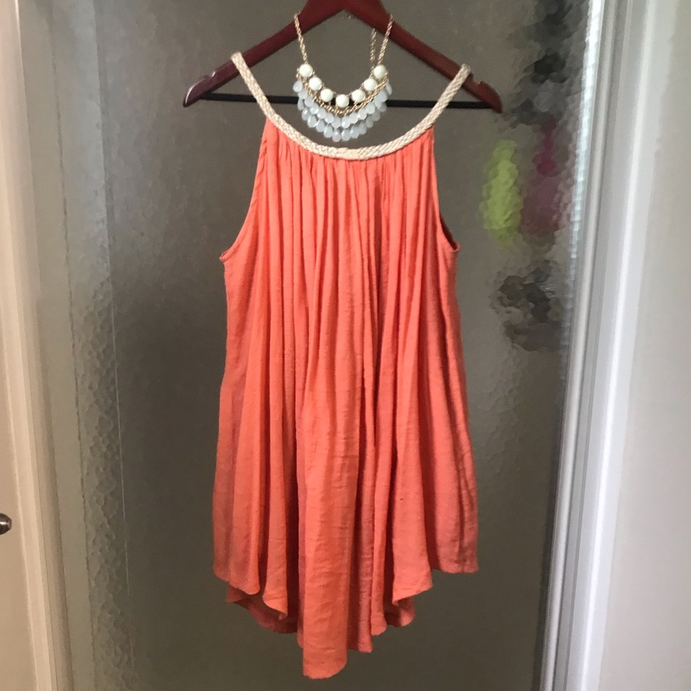 Summer Dress - Orange - Mini - Thigh High